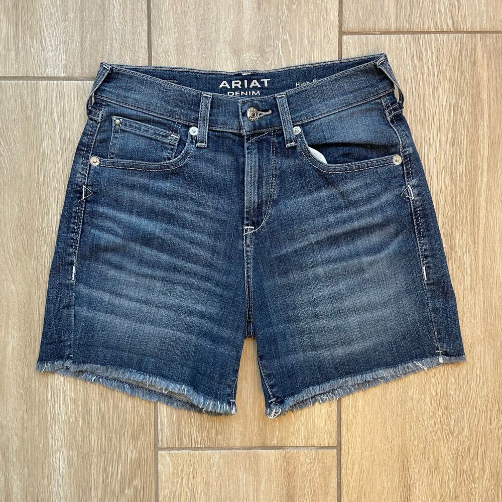 Ariat Denim Shorts Womens 26 High Rise Boyfriend Raw Hem Western Festival